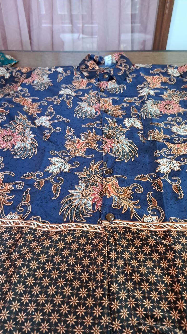 Men's Shirt — Deep Blue Fine Multi-Print