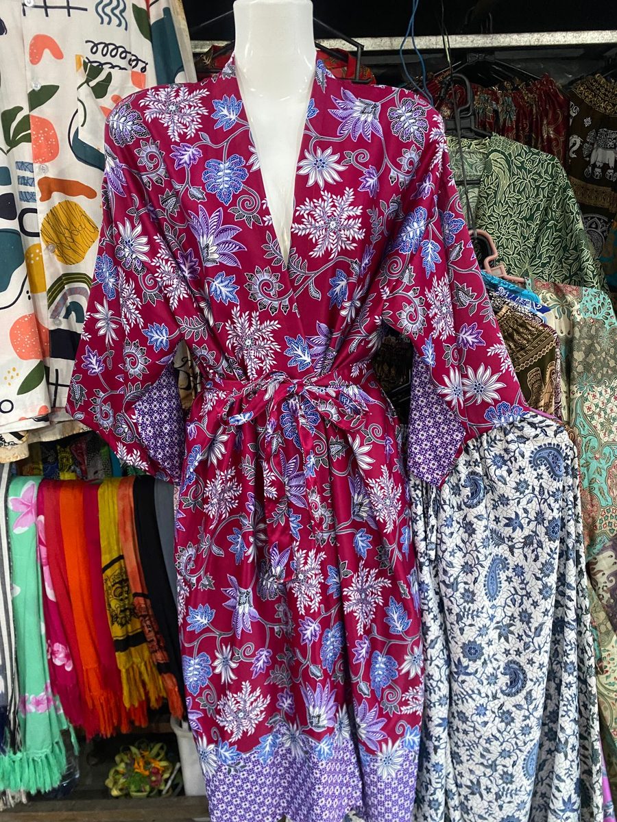 Unisex Robe — Wine Red / Burgundy Patchwork
