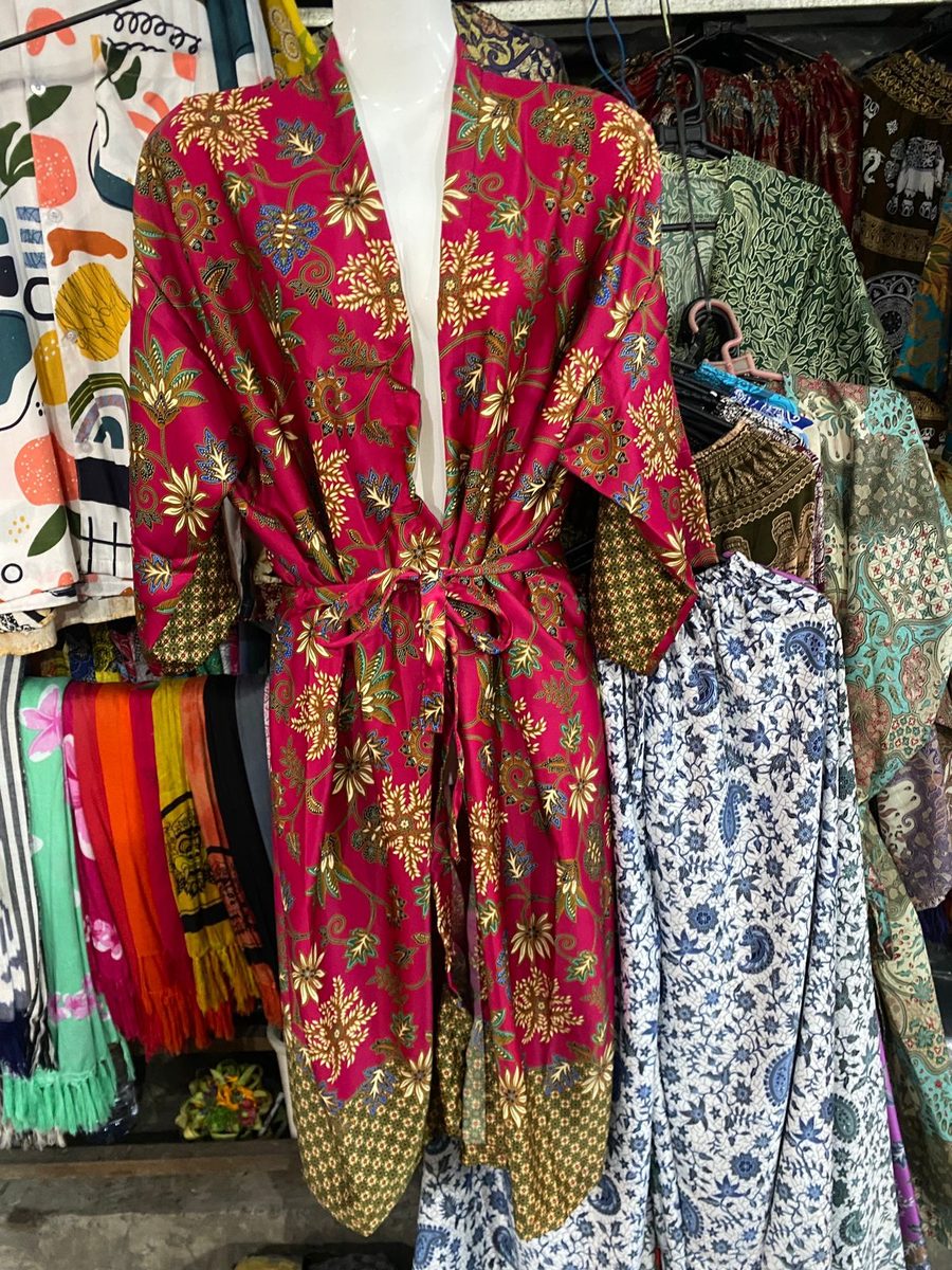 Unisex Robe — Coral / Salmon Red Floral