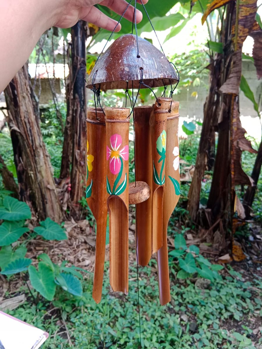 Hand-Painted Floral Bamboo Wind Chime (40cm)