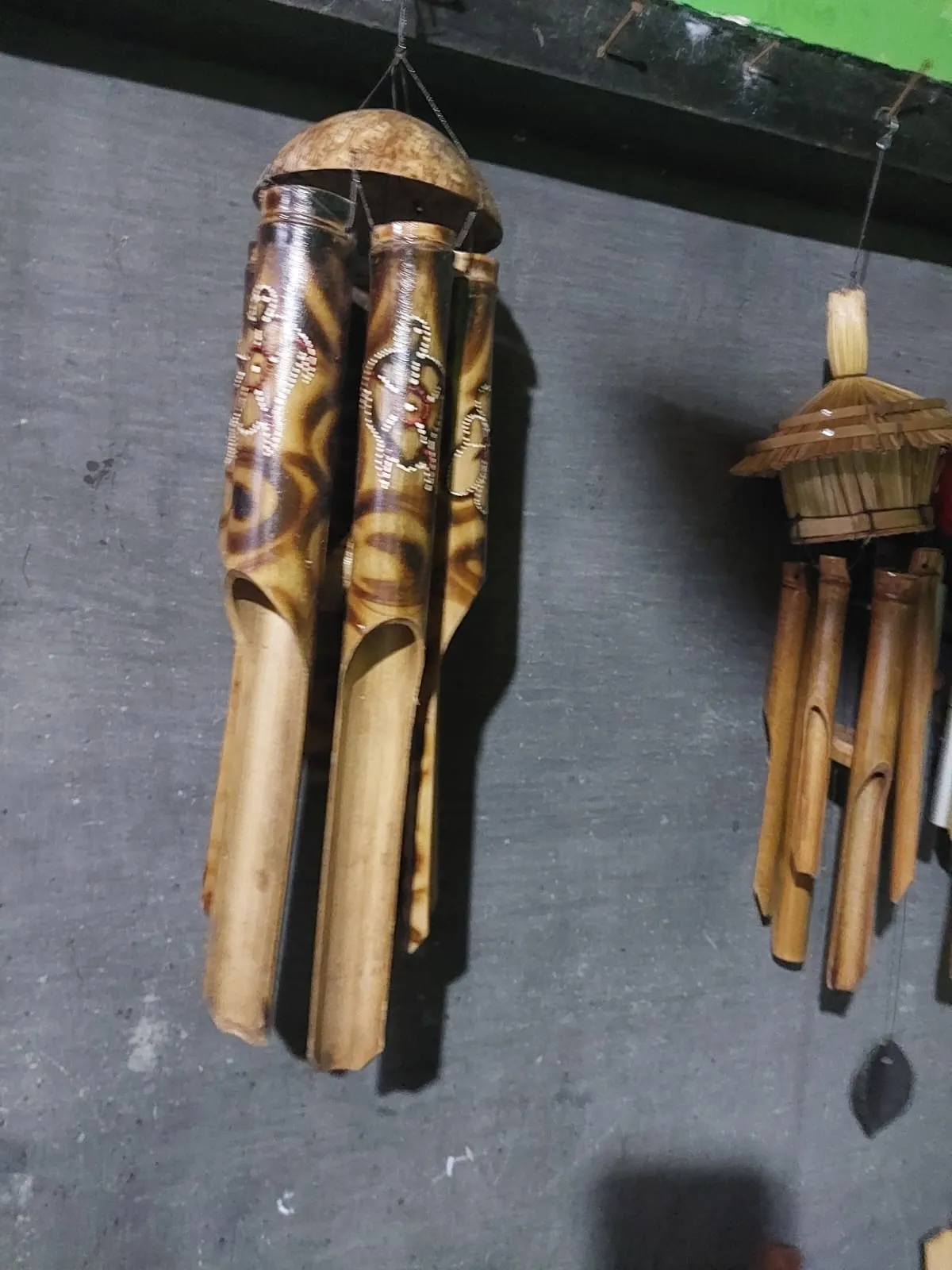 Scorched Bamboo Floral Wind Chime (50cm)