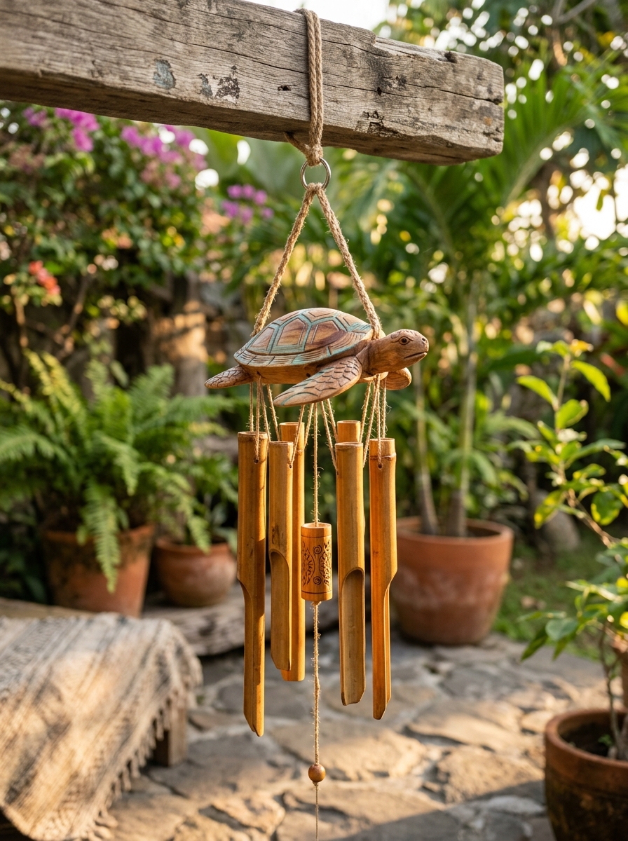 Airbrushed Sea Turtle Wind Chime (40cm)