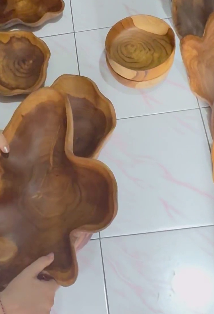 Sculpted Teak Root Freeform Serving Platter